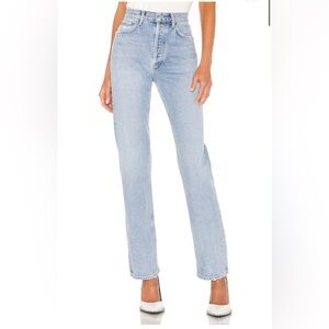 Agolde Lana Light Wash Straight Leg Jeans
